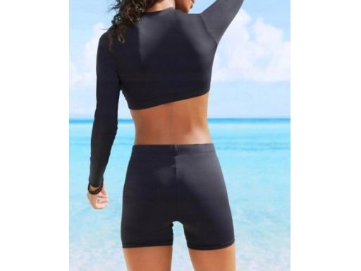 B.P.C bikini czarne szybkoschnące długi rękaw i krótki legginsy szorty