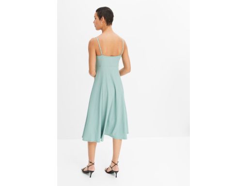 B.P.C sukienka midi dżersejowa z guzikami miętowa 36/38.