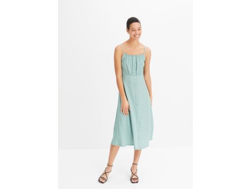 B.P.C sukienka midi dżersejowa z guzikami miętowa 36/38.