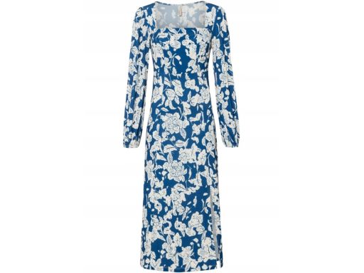 B.P.C sukienka niebieska z nadrukiem midi r.36/38