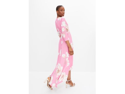 B.P.C asymetryczna sukienka różowa w kwiaty r.44/46