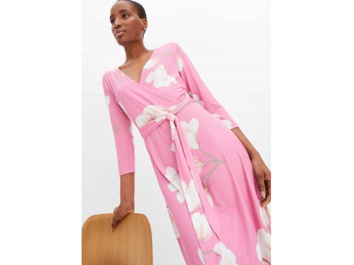 B.P.C asymetryczna sukienka różowa w kwiaty r.44/46