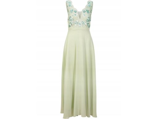B.P.C sukienka szyfonowa długa z cekinami miętowa 50.