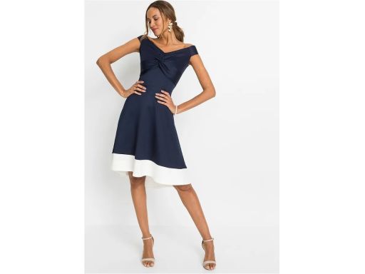 B.P.C granatowa sukienka koktajlowa 44/46.