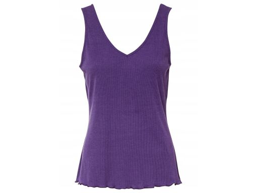 B.P.C top fioletowy prążkowany dekolt w serek 36/38.