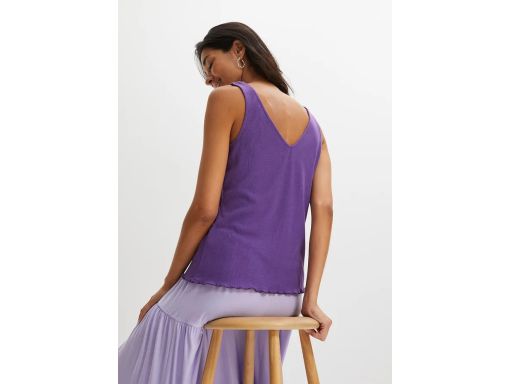 B.P.C top fioletowy prążkowany dekolt w serek 36/38.