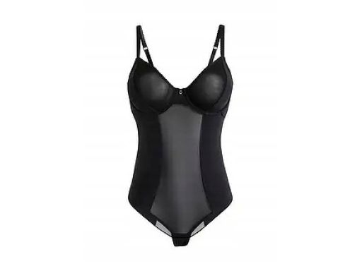 B.P.C body czarne ze stringami miękkie miseczki z fiszbiną 80B.