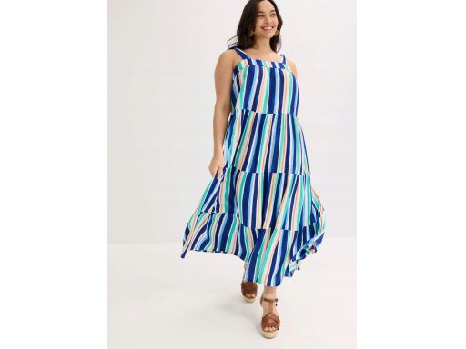 B.P.C sukienka kolorowa we wzory letnia z krepy 48.