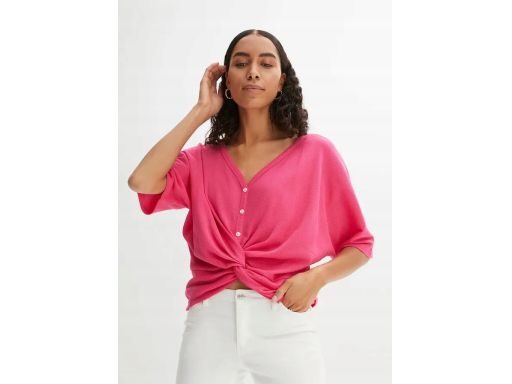 B.P.C bluzka damska z marszczeniami różowa 32/34.