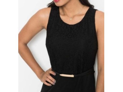 B.P.C sukienka z koronką długa czarna 36.