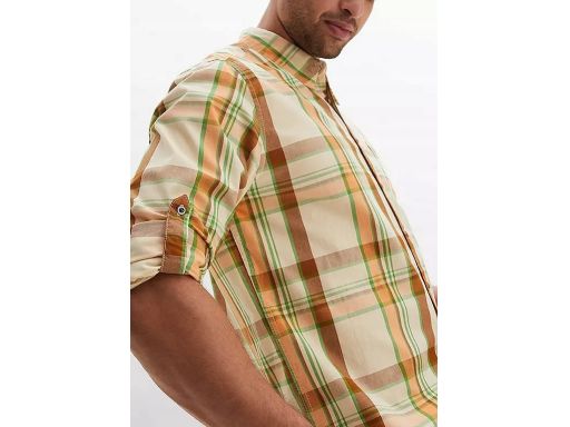 B.P.C męska koszula bawełniana w kratę z długim rękawem 49/50.