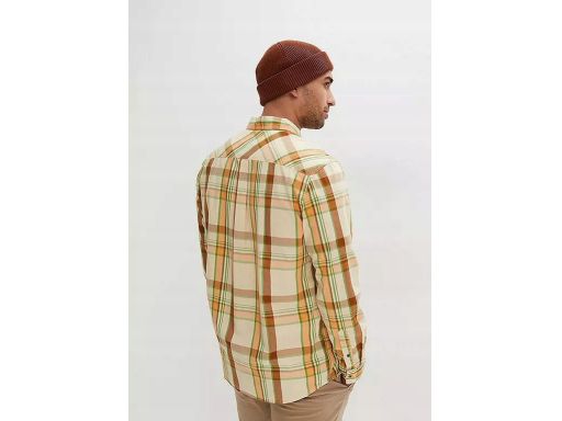 B.P.C męska koszula bawełniana w kratę z długim rękawem 49/50.
