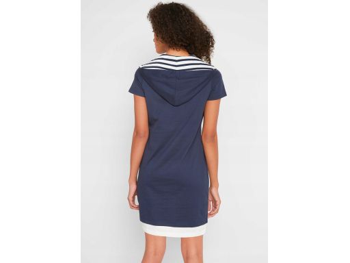 B.P.C granatowa sukienka shirtowa z kapturem bawełniana ^36/38