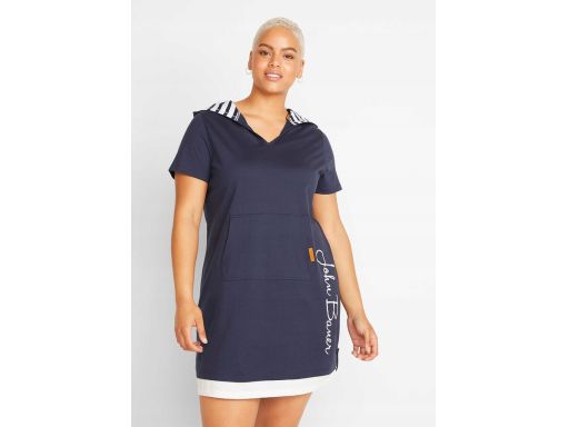 B.P.C granatowa sukienka shirtowa z kapturem bawełniana ^36/38