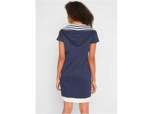 B.P.C granatowa sukienka shirtowa z kapturem bawełniana ^36/38