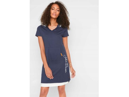 B.P.C granatowa sukienka shirtowa z kapturem bawełniana ^36/38