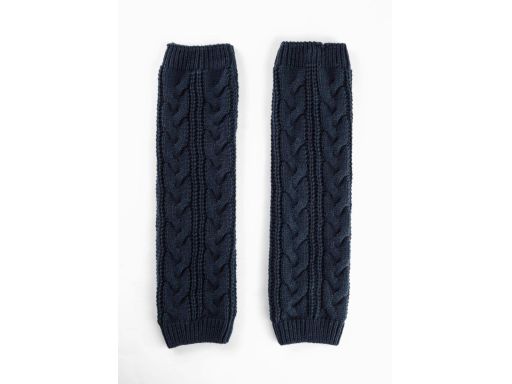 B.P.C ocieplacze dzianinowe ażurowe granatowe ^one size