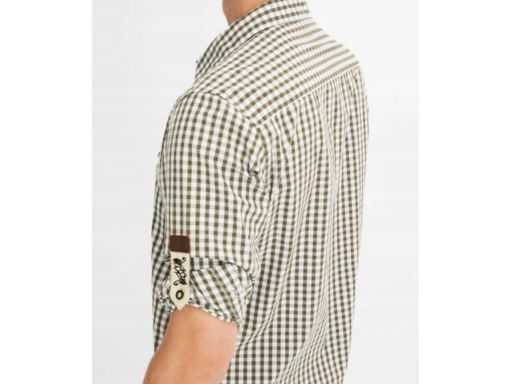 B.P.C męska koszula ludowa w kratkę z haftem 49/50 .