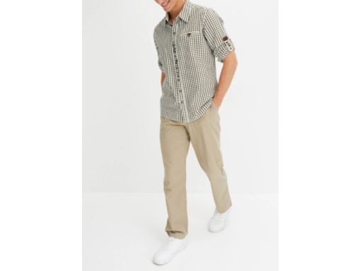 B.P.C męska koszula ludowa w kratkę z haftem 49/50 .