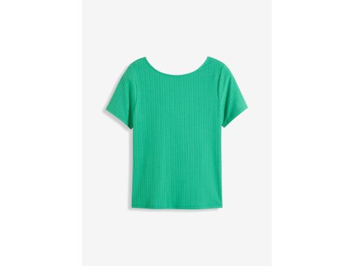 B.P.C zielona bluzka z wycięciem i wywinięciem na plecach r.52/54