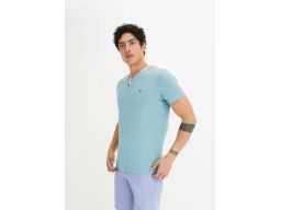 B.P.C męski t-shirt 2w1 turkusowy dymny melanż XXL.