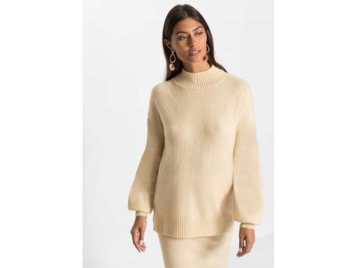 B.P.C sweter beżowy ze stójką r.44/46
