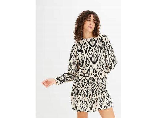 B.P.C sukienka mini z marszczeniem we wzory r.42