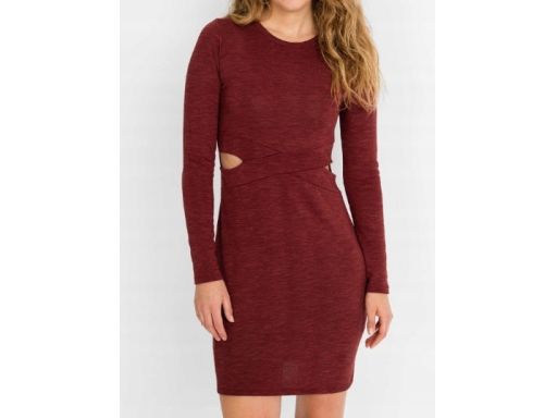 B.P.C sukienka dzianinowa cienka ołówkowa z wycięciami w pasie ^44/46