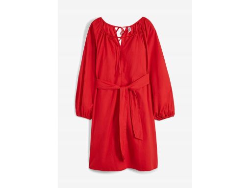 B.P.C czerwona sukienka bawełniana z wiązaniem ^44