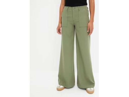 B.P.C spodnie elastyczne zielone szerokie wide leg ^46