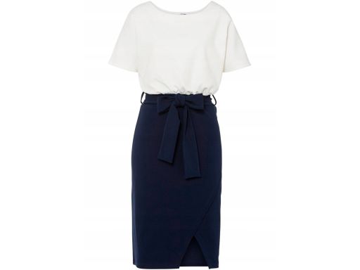 B.P.C sukienka 2w1 biało-granatowa ^40/42