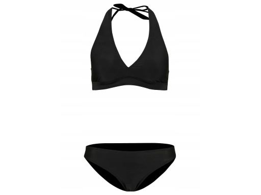 B.P.C bikini trójkątne miseczki wiązane na szyi czarne z figami r.46