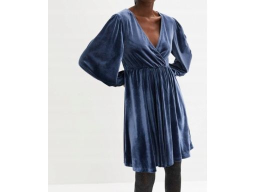 B.P.C sukienka aksamitna niebieska ^36/38
