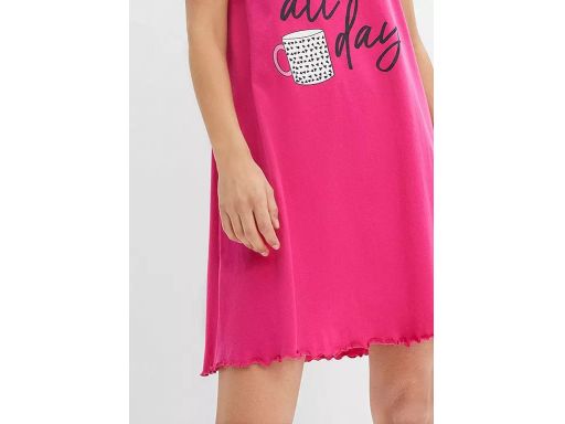 B.P.C różowa koszula nocna bawełniana z nadrukiem ^56/58