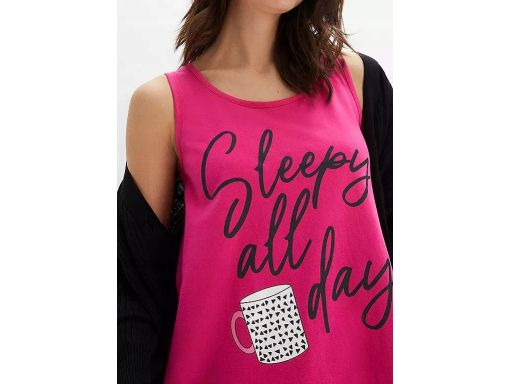 B.P.C różowa koszula nocna bawełniana z nadrukiem ^56/58