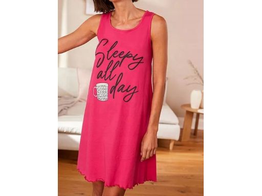 B.P.C różowa koszula nocna bawełniana z nadrukiem ^56/58