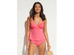 B.P.C tankini różowe neonowe z figami ^44 (85D)