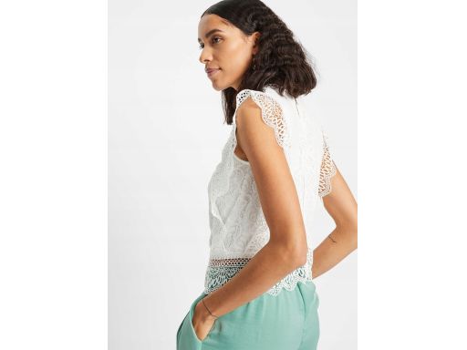 B.P.C Biała bluzka koronkowa ażurowa ^38