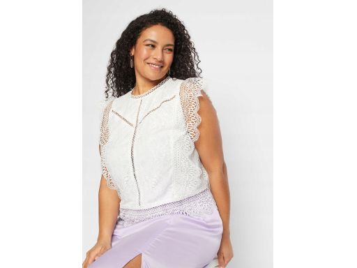 B.P.C Biała bluzka koronkowa ażurowa ^38