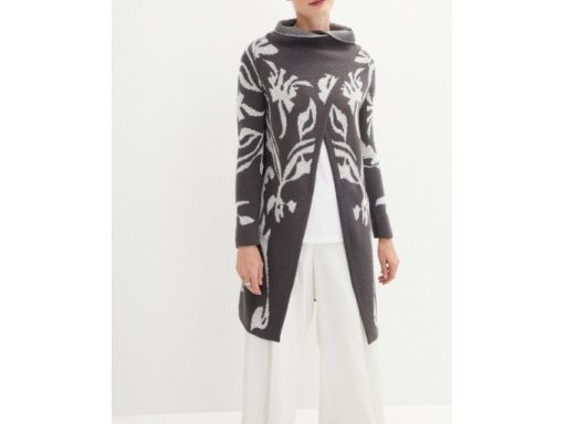 B.P.C asymetryczny kardigan-płaszcz we wzory r.44/46