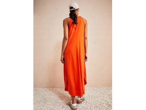 B.P.C sukienka letnia pomarańczowa z wiskozy długa trapezowa ^48/50