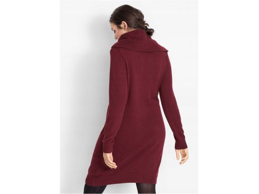 B.P.C sukienka dzianinowa z szerokim golfem brązowa r.40/42