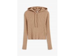 B.P.C sweterek prążkowany z kapturem beżowy ^48/50