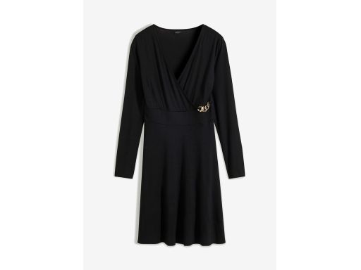 B.P.C sukienka czarna ze złotym łańcuchem w pasie 36/38.