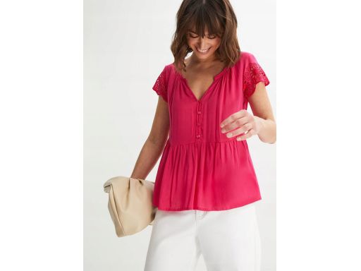 B.P.C różowa bluzka z koronką ^38
