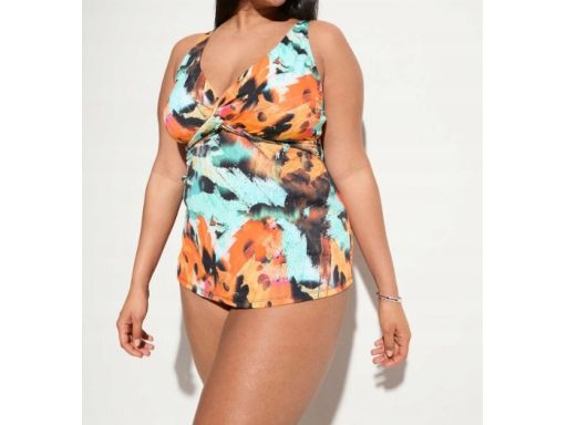 B.P.C tankini kolorowe we wzory i czarne figi maxi 48.