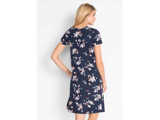 B.P.C sukienka z wiskozy granatowa w kwiatki 36/38.