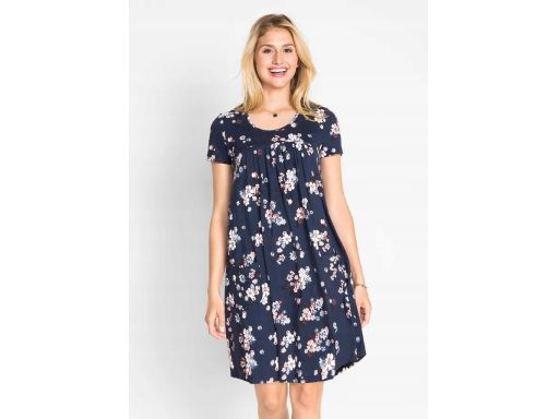 B.P.C sukienka z wiskozy granatowa w kwiatki 36/38.