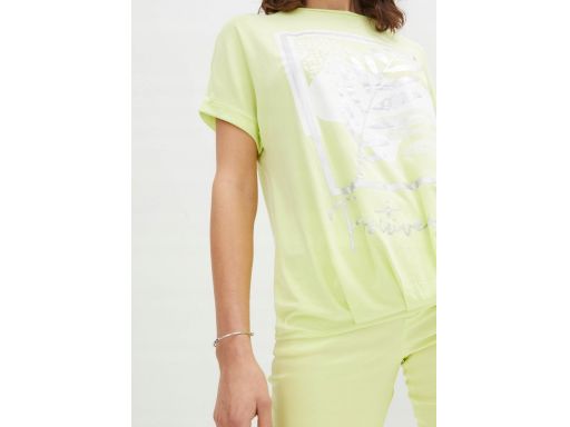 B.P.C t-shirt damski limonkowy z nadrukiem r.40/42