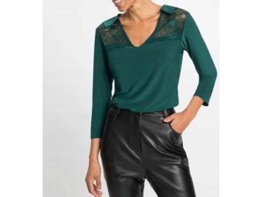 B.P.C bluzka zielona z koronką r.36/38